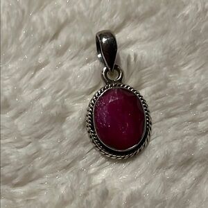 Elegant Sterling and Ruby Pendant